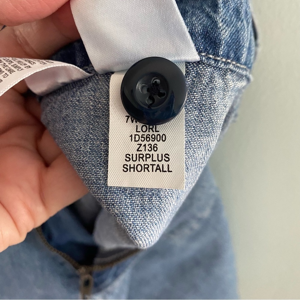 Lucky Brand Women's Denim Surplus Shortall Romper Small Utility Button Front - Picture 12 of 16